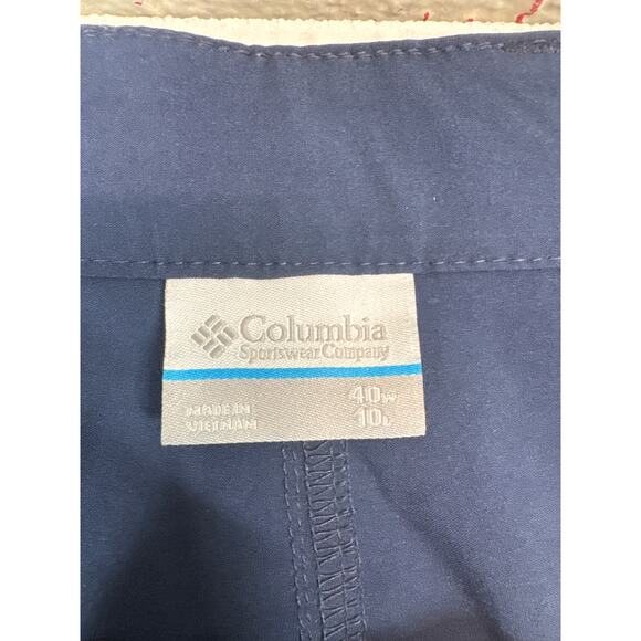 Columbia PFG 10” Shorts Mens Hiking Outdoor Golf Fishing Camping Blue Size 40 - Picture 3 of 3